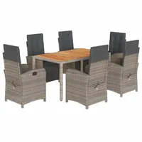 vidaXL Garten-Essgruppe 7-tlg. Grau