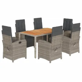 vidaXL Garten-Essgruppe 7-tlg. Grau