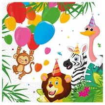 Procos - Papierservietten Jungle Balloons Party (33 x 33 cm, 20 Stück, mehrfarbig, 93782
