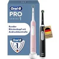 Oral-B Pro 1 Doppelpack schwarz/pink + 2. Handstück