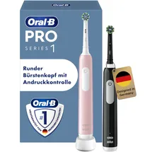 Oral-B Pro 1 Doppelpack schwarz/pink + 2. Handstück
