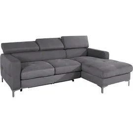 Cotta Ecksofa Sammy L-Form, mit Kopfteilverstellung, wahlweise mit Bettfunktion & Bettkasten grau