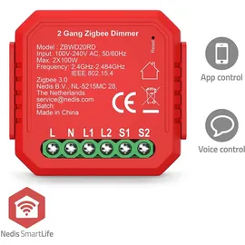 Nedis Power Switch SmartLife Einbaumodul, Doppelter Triac-Dimmer
