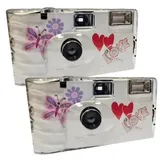 2X 1A PHOTO PORST Einwegkamera Edition Butterfly, Schmetterling, mit Blitz, Batterien und Film (2er Pack, je 27 Aufnahmen)