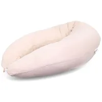 HOBEA-Germany Stillkissen 190 cm x 76 cm XXL Lagerungskissen Schwangerschaftskissen für Baby und Erwachsene Seitenschläferkissen Stillkissen mit Bezug aus Bio Baumwolle, Musselin Beige