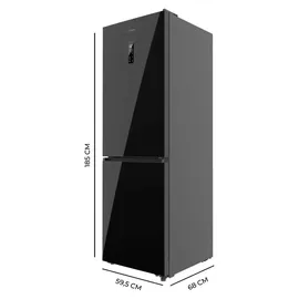 Cecotec Bolero CoolMarket  Combi 409 Kühl-Gefrierkombination (409 l, 1850 mm hoch, Black Glass)