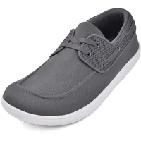 JACKSHIBO Barfußschuhe Herren Leicht Atmungsaktiv Barfussschuhe Minimalistische Barfuss Schuhe Mit Breite Zehenbox Und Zero-Drop Sohlen Grau 42 EU - 42 EU Weit