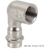 Viega Sanpress Inox adapter elbow 90° 18 x 1/2