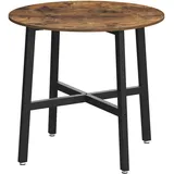 VASAGLE Küchentisch Ø 80 cm braun/schwarz