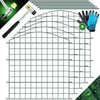 Kesser KESSER® Teichzaun Gartenzaun Steckzaun Komplettset Metall Zaunelemente Inkl. Hammer + Befestigungsstäben, Zaun zum stecken für Garten, Oberbogen Rund Gitterzaun Set Freigehege für Hunde