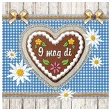 Ambiente Home Ambiente Serviette Motiv : I mog di - ich mag dich - 20 Servietten pro Packung, 33x33 cm