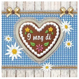 Ambiente Home Ambiente Serviette Motiv : I mog di - ich mag dich - 20 Servietten pro Packung, 33x33 cm
