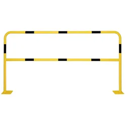 PROREGAL Schutzbügel Small zur Trennung & Sicherung von Arbeitsbereichen | inkl. Bodenplatte | HxB 100x200cm | Rohr-Ø  4cm | Schwarz-Gelb