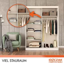 fabryka mebli idczak Schwebetürenschrank VISTA 01 150 x 200 x 61 cm Schwarz/Sonoma