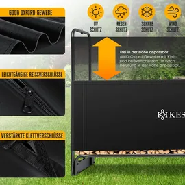 Kesser Kaminholzregal 130 x 36 x 117 cm schwarz inkl. Abdeckung + Handschuhe