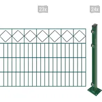 Arvotec Doppelstabmattenzaun »EASY 80 zum Aufschrauben "Karo" mit Zierleiste«, Zaunhöhe 80 cm, Zaunlänge 2 - 60 m 91136658-0 dunkelgrün H/L: 80 cm x 46 m