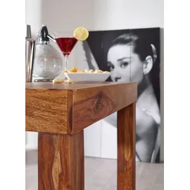 FineBuy Bartisch Massivholz Sheesham 80x80x110cm Stehtisch Bistrotisch Tisch
