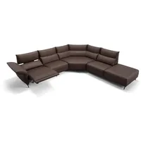 Sofanella Wohnlandschaft Leder CUNEO, Wohnlandschaft, Ecksofa, Sofalandschaft, XXL Sofa, Leder Sofas braun