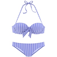 VIVANCE Bügel-Bandeau-Bikini, mit Zierschleife am Top, blau
