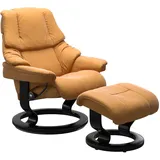 Stressless Stressless® »Reno«, (Set, Relaxsessel mit Hocker), mit Hocker, mit Classic Base, Größe S, M & L, Gestell Schwarz