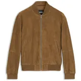 Hugo Regular Fit Lederjacke aus echtem Ziegenvelours Modell 'H-MULLER', Beige, 54