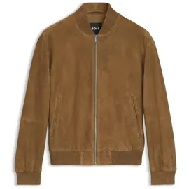 Hugo Regular Fit Lederjacke aus echtem Ziegenvelours Modell 'H-MULLER', Beige, 54