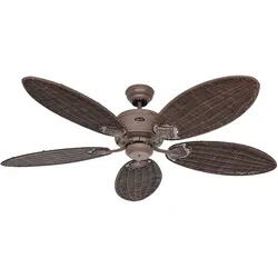 Deckenventilator Caribbean Dream Eco II - Lack Braun Antik / Rattan Antik