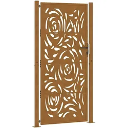 vidaXL Gartentor 105x205 cm Wetterfester Stahl Flammen-Design