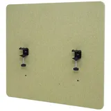 Proregal Akustik-Tischtrennwand HxBxT 60x65x2 cm Doppelwandig Stoff Grün Büro-Sichtschutz Schreibtisch Pinnwand