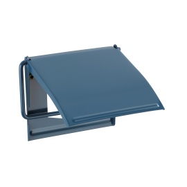 WENKO Toilettenpapierhalter Cover slateblue - Papierrollenhalter, geschlossene Form, Stahl, 13.5 x 12 x 2.5 cm, Blau