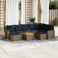 vidaXL Gartensofa-Set 10-tlg. grau