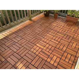 prestige home living outdoor Massivholz-Klickfliese Braun 30 x 30 cm 9 St.