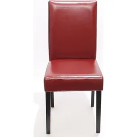 Mendler Garnitur Sitzgruppe Bank mit Aufbewahrung Kriens XXL+4 Stühle Littau, Kunstleder/Leder FSC®-zertifiziert ~ rot