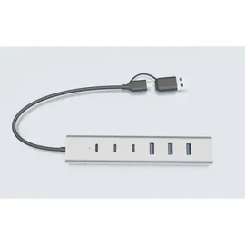 iTEC I-tec CAHUBMETAL7 USB-Hub 4+3 Port USB-A, USB-C® USB 3.1 Gen1 5 GBit/s Grau CAHUBMETAL7
