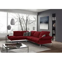 W.Schillig Ecksofa »sherry«, mit Kopfstützenverstellung, Metallfüße, Chrom glänzend, Breite 302 cm rot