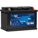 NRG Premium Autobatterie 12V 72AH 700A/EN Batterie ersetzt 65AH 68AH 70AH 74AH 75AH 77AH 80AH