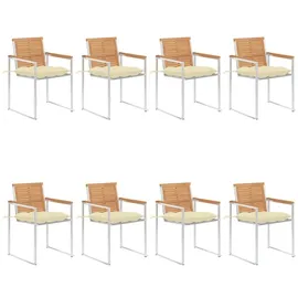 vidaXL Gartenstuhl 56 x 56 x 85 cm cremeweiß 8 St.