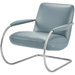KOINOR Freischwingersessel aus Echtleder Jingle , blau , Maße (cm): B: 80 H: 83 T: 95.0