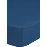Good Morning Spannbettlaken GOOD MORNING "Renforcé Good Morning", blau (denim), B:90cm L:220cm, Renforcé, Obermaterial: 100% Baumwolle, Bettlaken, Spannbettlaken, 100% Baumwolle, Renforcé, Rundumgummi, bis 25 cm höhe, 80x200, Weiß