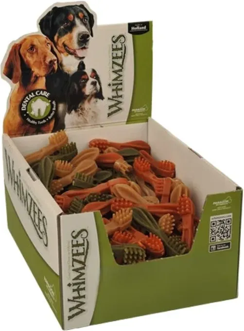 Whimzees Zahnbürsten Zahnkauartikel für Hunde S (7-12 kg) 150 Stück 2,25 kg
