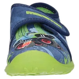 Fischer Markenschuh Klett-Hausschuh Blau 28