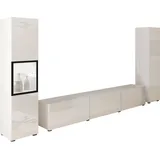 INOSIGN Wohnwand »BERLIN III, Vitrine Türschlag links/rechts wechselbar«,... (Komplett-Set, 3 St.), moderne grifflose Mediawand Breite 260 cm, Vitrine mit Verglasung