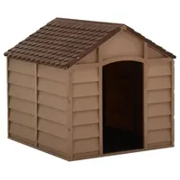 vidaXL Hundehütte 71 x 71,5 x 68 cm Kunststoff Braun