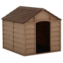 vidaXL Hundehütte 71 x 71,5 x 68 cm Kunststoff Braun