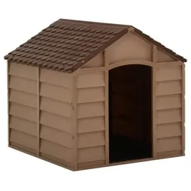 vidaXL Hundehütte 71 x 71,5 x 68 cm Kunststoff Braun