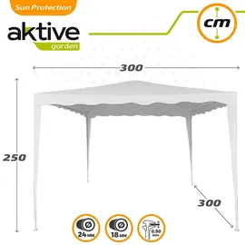 Aktive Quadratischer Pavillon 3 x 2,5 m Weiß