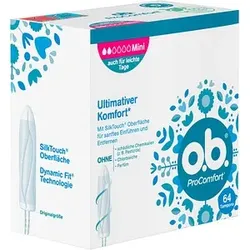 o.b. Tampons ProComfort Mini Größe mini für leichte Periode, 64 St.