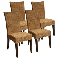 Esszimmer Stühle Rattanstühle Esstisch Stühle Wintergarten Cardine 4 Stück cabana Korbstühle : ohne Sitzkissen