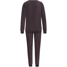 VIVANCE Pyjama VIVANCE DREAMS, Damen, Gr. 44/46, blau (dunkelblau), Frottee, Obermaterial: 80% Baumwolle, 20% Polyester, unifarben, Basic lang, Rundhals, angesetztes Bündchen, Homewear-Sets Pyjama, in schöner Frottee-Qualität