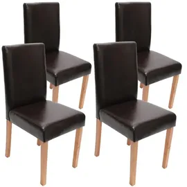 MCW Esszimmerstuhl Littau Leder braun 4er Set